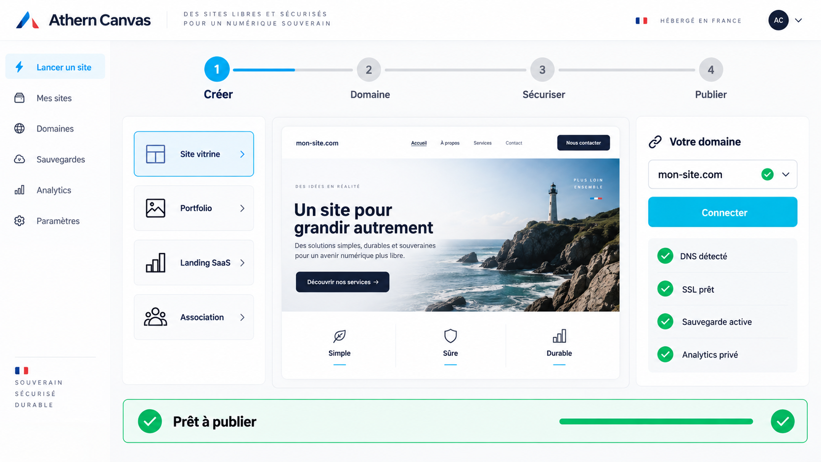 Aperçu de la landing campagne